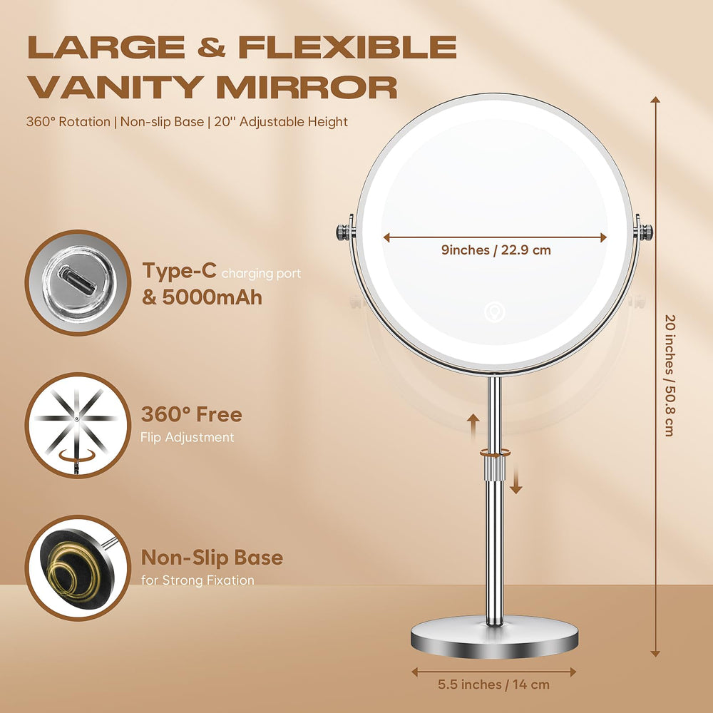 Elasound Miroir hauteur reglable par tige telescopique pour confort.