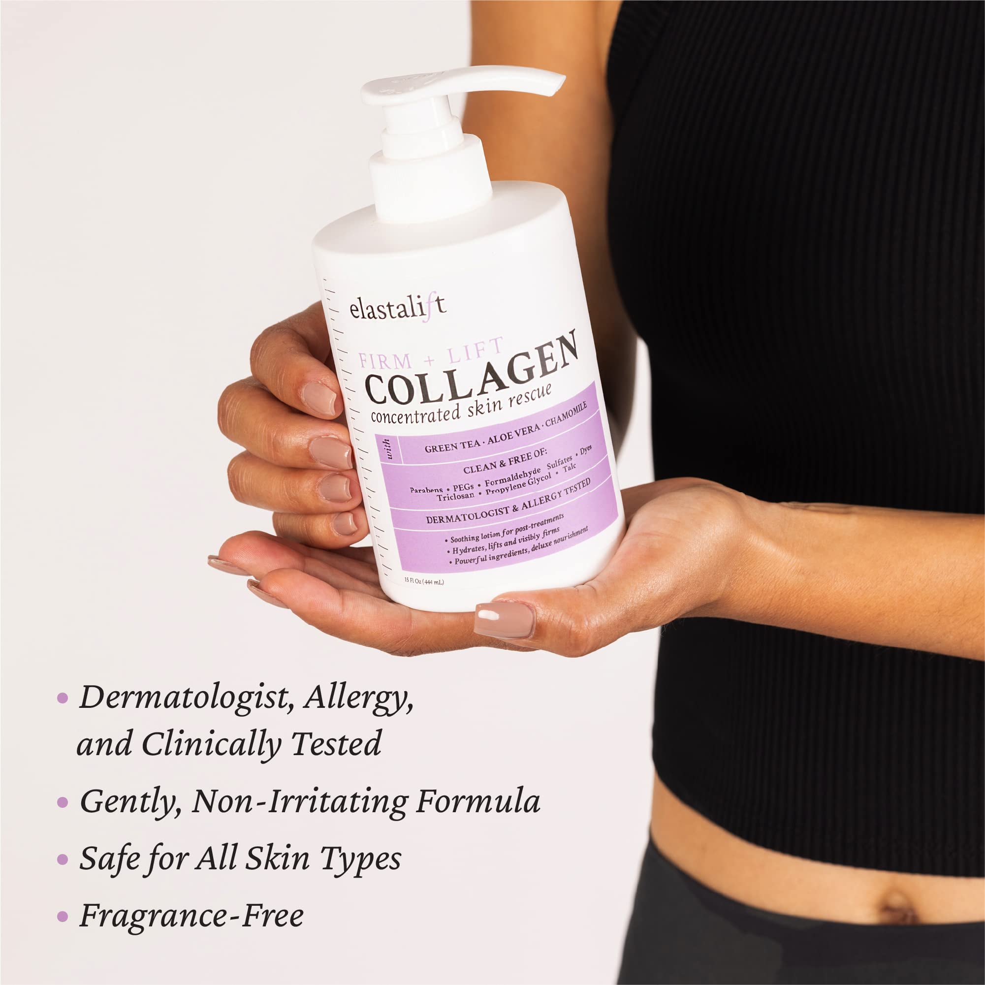 Elastalift Application quotidienne – soin visage et corps, absorption rapide.