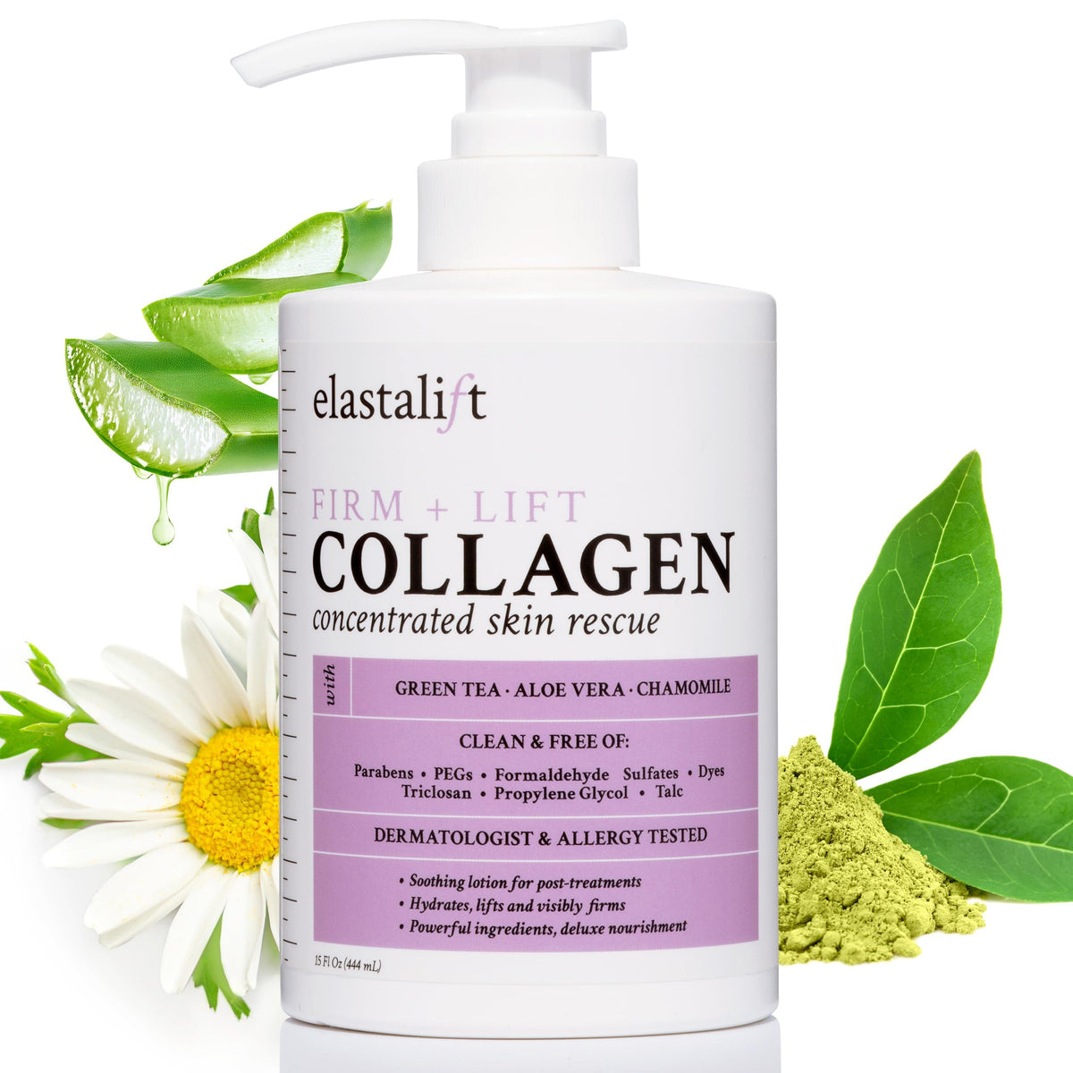Elastalift Collagène Crème Visage Pompe : hydratation légère pour peau tonifiée