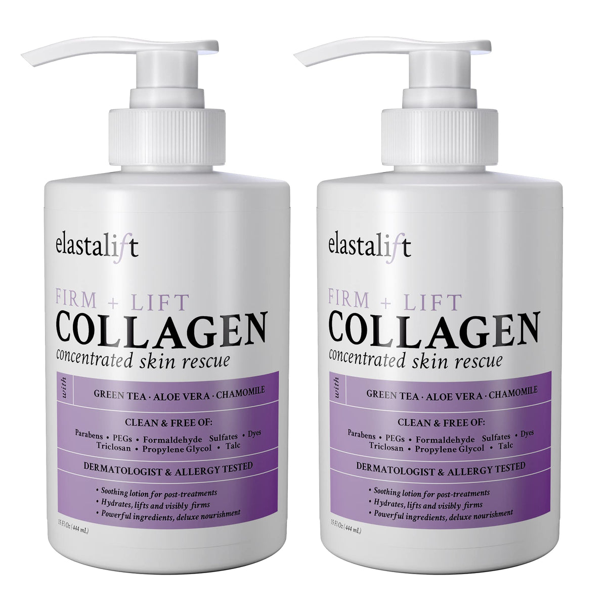 Elastalift Crème Collagène – corps, bouteille, hydratation et raffermissement.