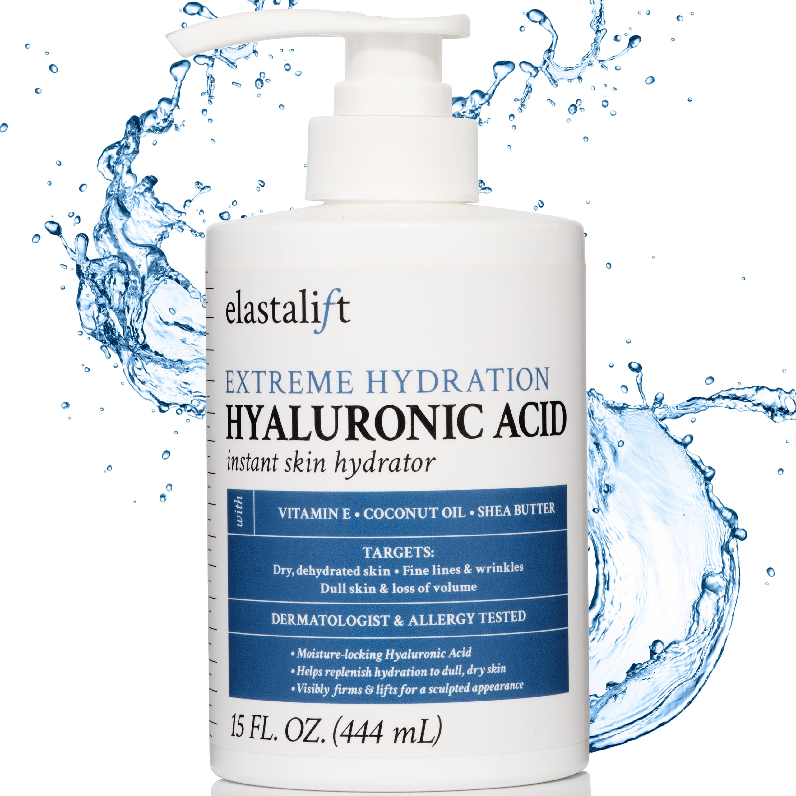 Elastalift crème corps hyaluronique – bouteille pompe, hydratation durable pour peau souple