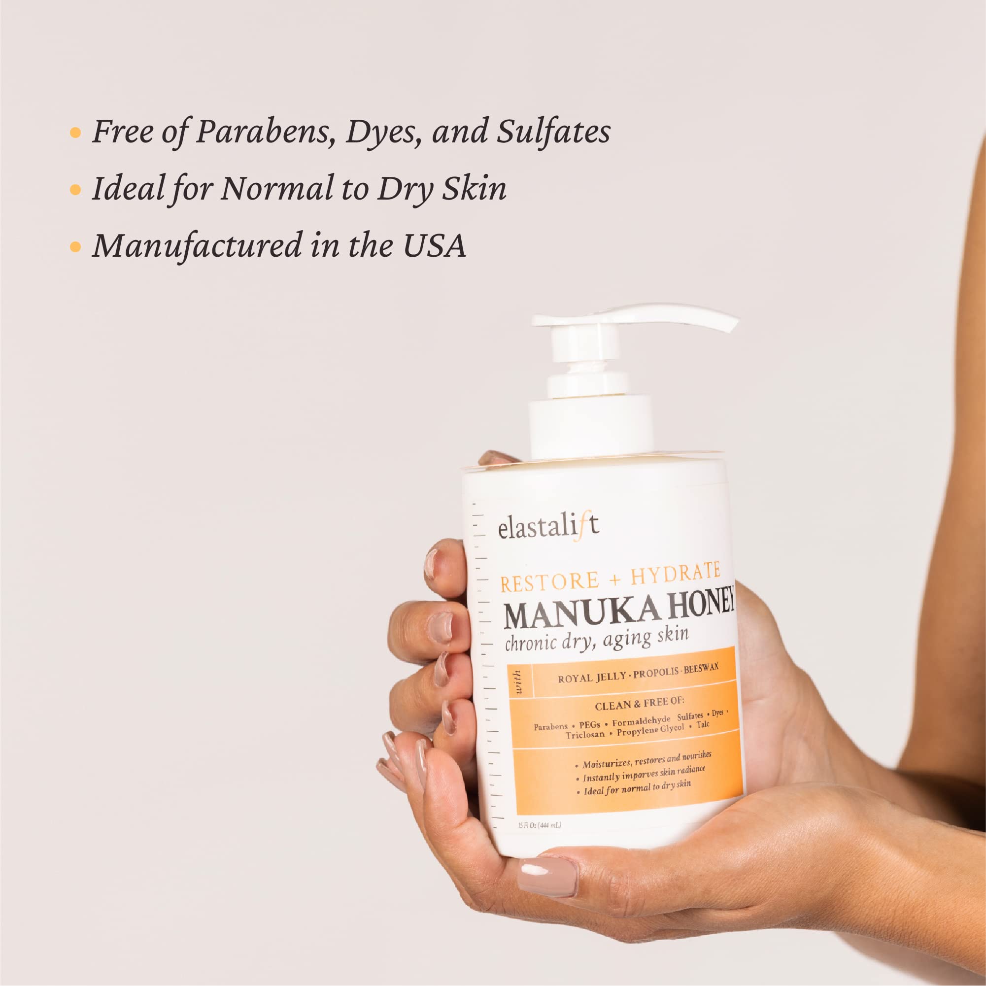Crème Elastalift Miel Manuka – apaisante avec Aloe pour calmer la peau.