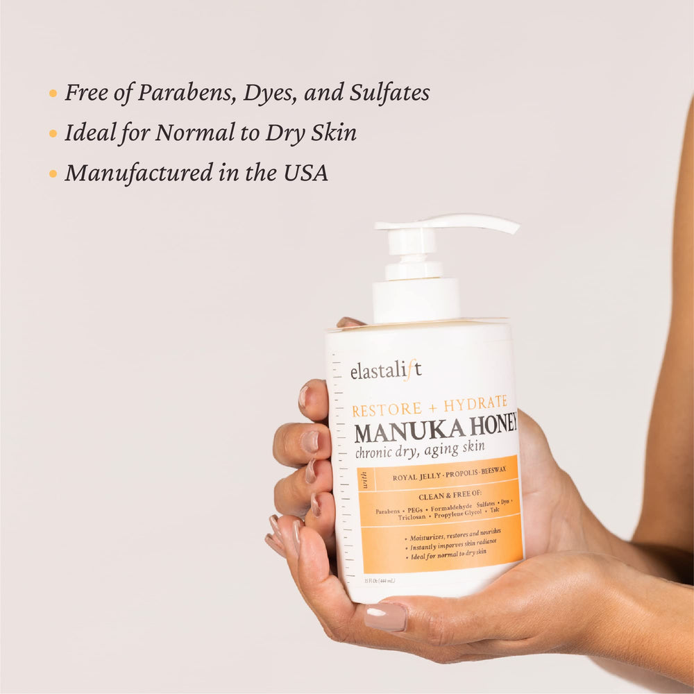 Crème Elastalift Miel Manuka – apaisante avec Aloe pour calmer la peau.