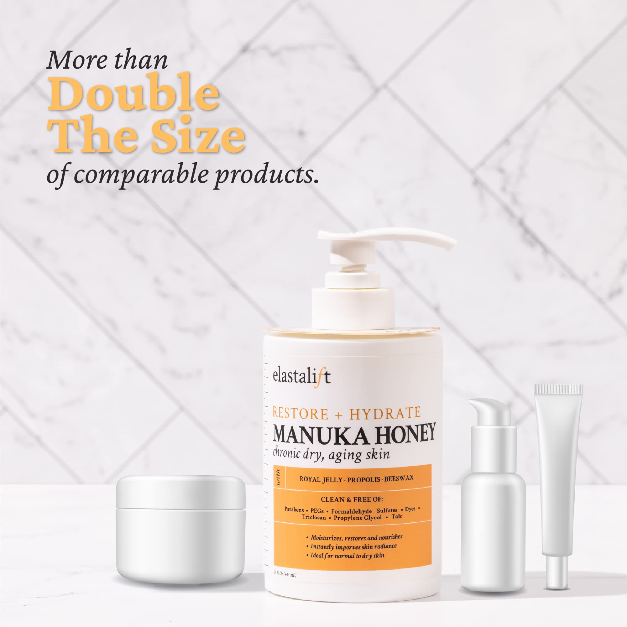 Crème Elastalift Miel Manuka – soin corps hydratant pour peau sèche et tiraillements.