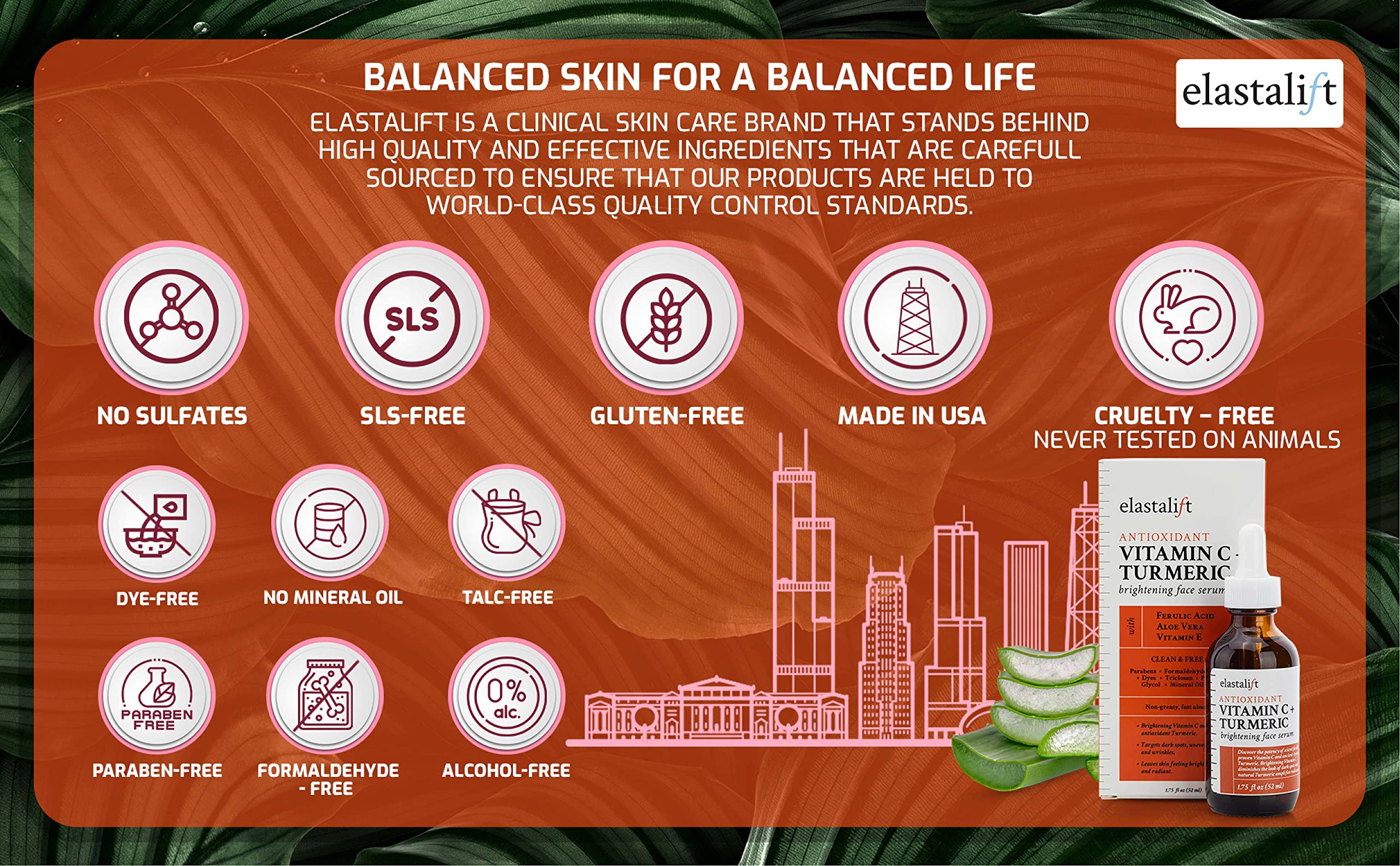 Elastalift ingredients vitamin C and turmeric visible on label