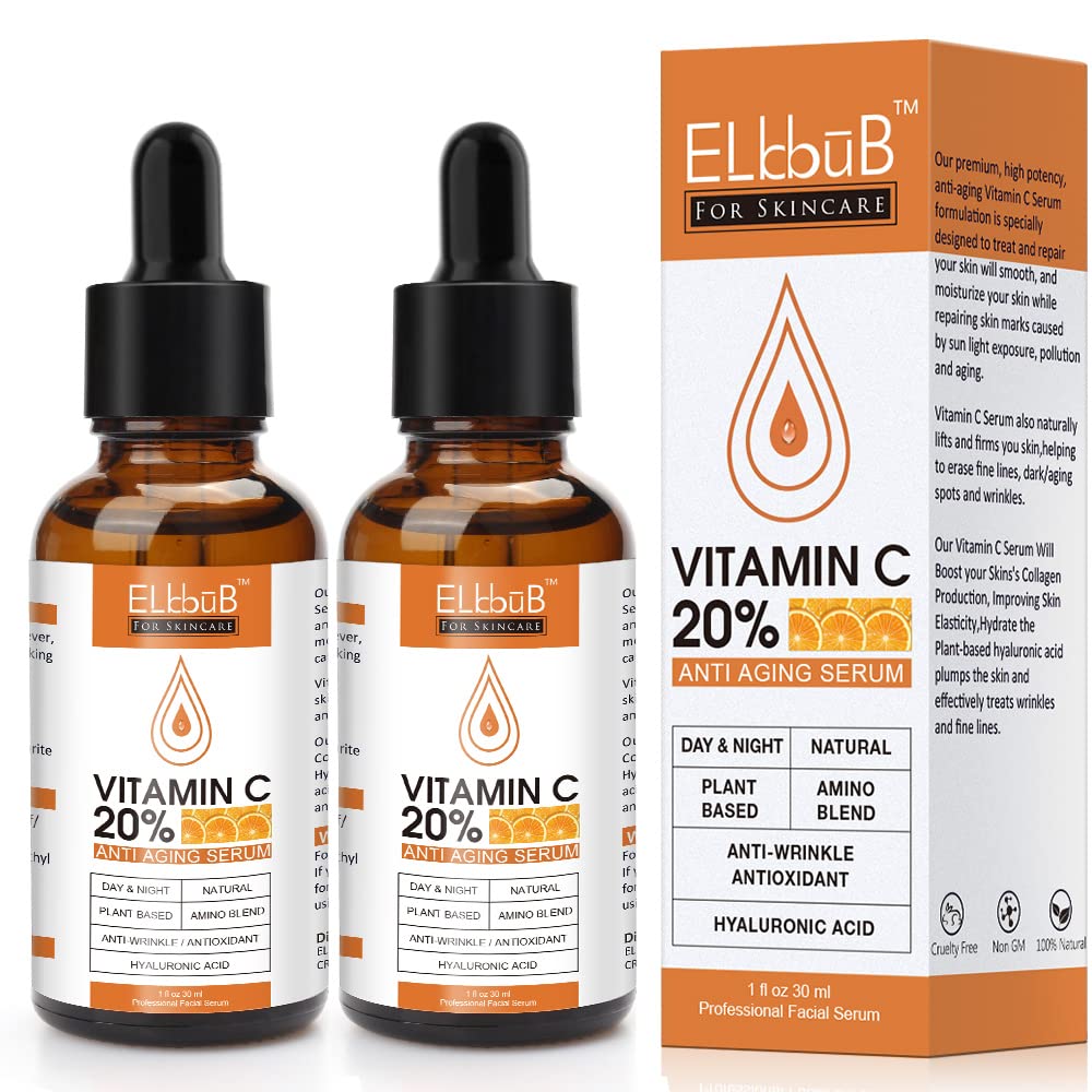 ELBBUB sérum vitamine C 20% – flacon élégant pour une peau éclatante et hydratée.