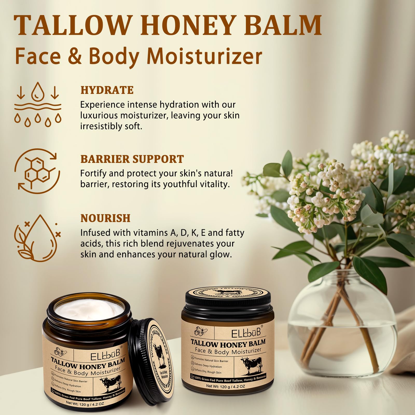 ELBBUB Crème Tallow – soin mains quotidien pour peau lisse et protégée