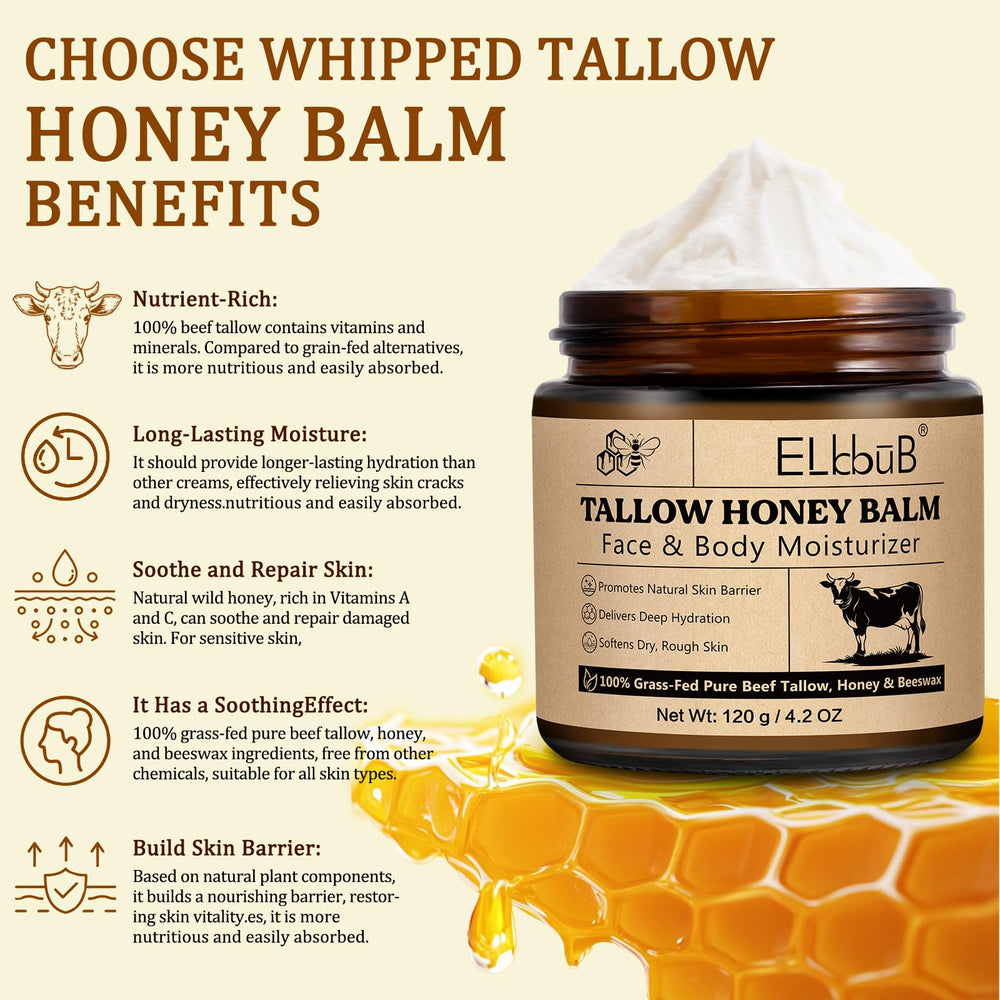 ELBBUB Crème Tallow – démonstration d'application sur le visage pour douceur rapide