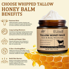 ELBBUB Crème Tallow – démonstration d'application sur le visage pour douceur rapide