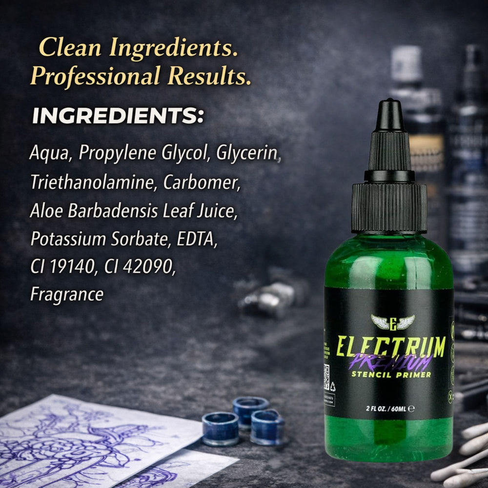 Electrum gel-transfert-stencil-primer: base sûre pour peaux sensibles et non toxique.
