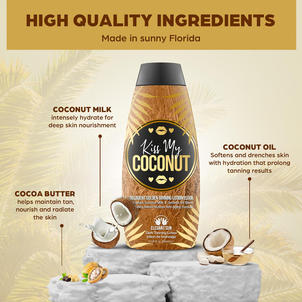 Accélérateur de bronzage Kiss My Coconut pour soleil et lit de bronzage