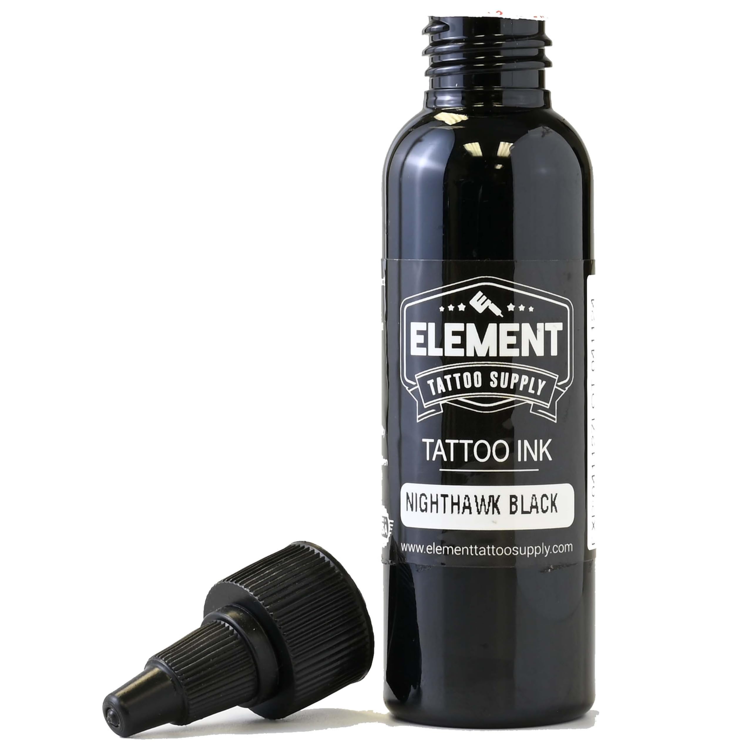Nighthawk Black de Element Tattoo Supply — flacon ombrage fluide pour transitions douces.