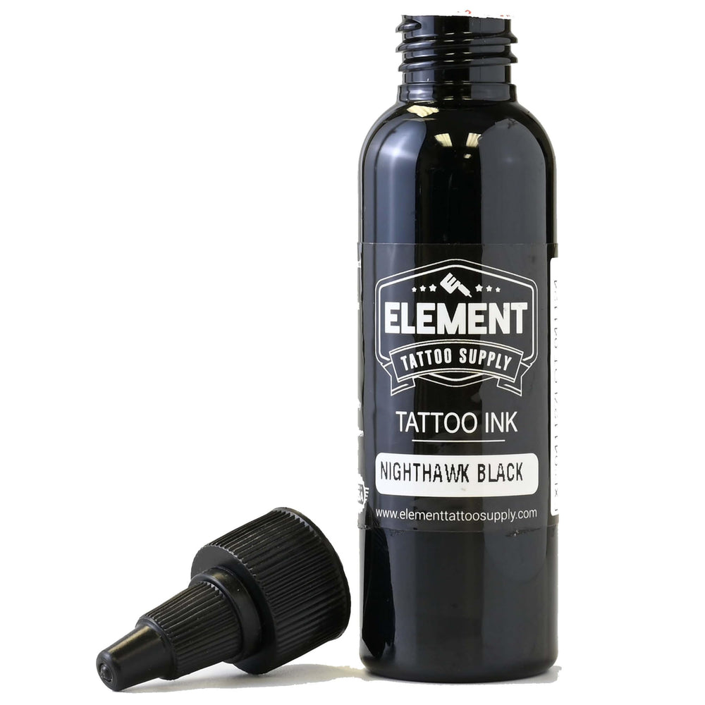 Nighthawk Black de Element Tattoo Supply — flacon ombrage fluide pour transitions douces.