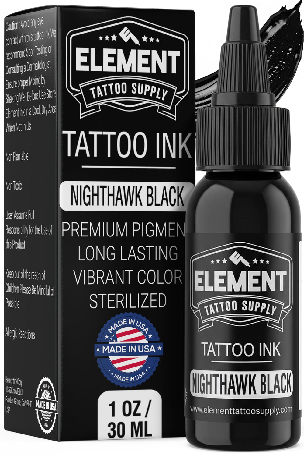 Nighthawk Noir Element – bouteille noire prête à l’emploi pour applications précises