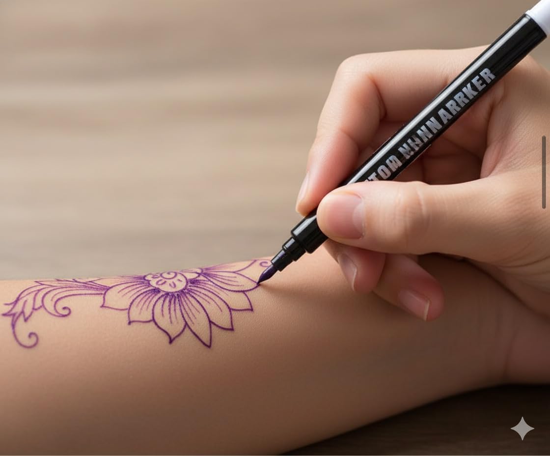 Accessoire artistique Element Tattoo Supply, marqueur violet pour tracés expressifs.