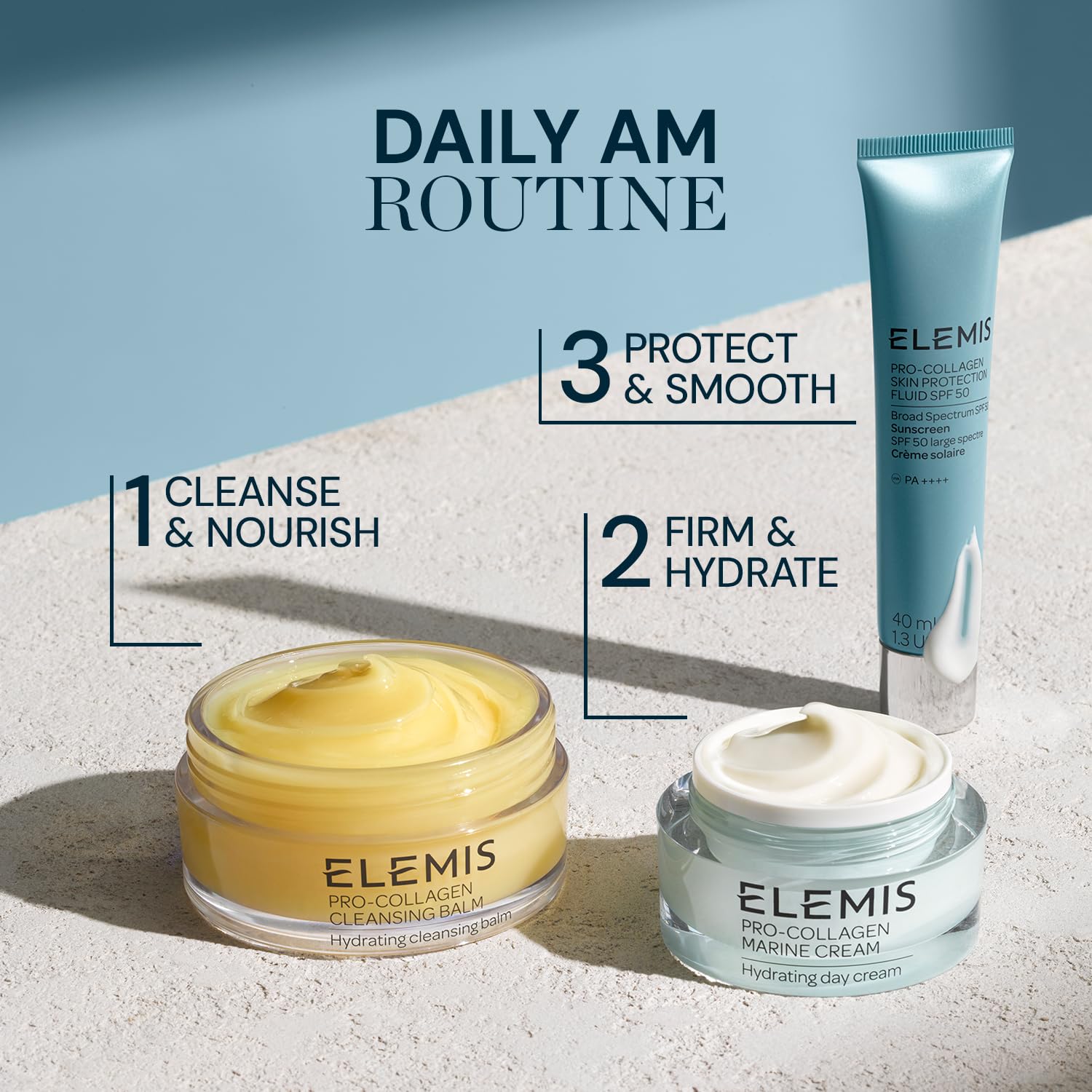 Elemis Pro-Collagen SPF50: étape finale idéale dans votre routine soin du matin.