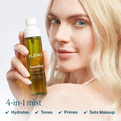 ELEMIS Superfood Multi Mist brume visage prête à être utilisée comme primer.