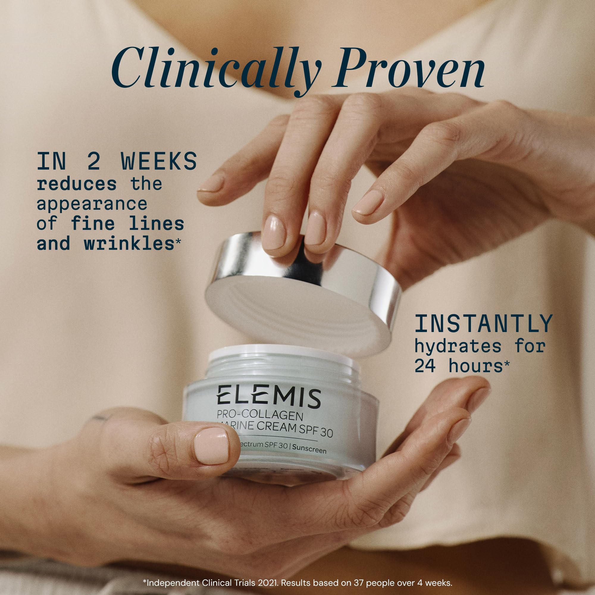 Effet anti-rides potentiel avec ELEMIS Pro-Collagen Marine Cream SPF30, regard plus lumineux