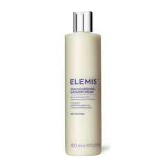 Crème de douche nourrissante ELEMIS en bouteille prête à hydrater en douceur.