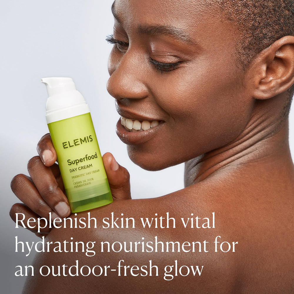 ELEMIS Crème de Jour Superfood: texture légère prête pour une application quotidienne.