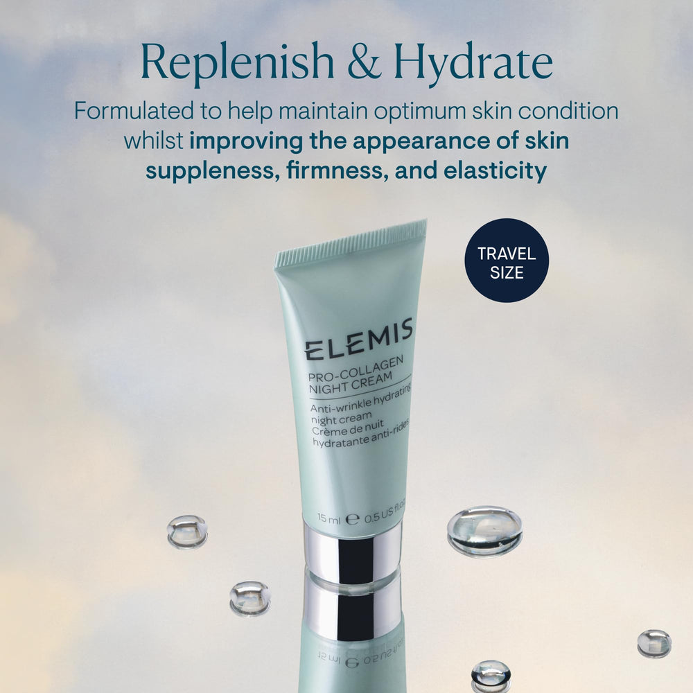 Massage doux avec ELEMIS Pro-Collagen Nuit, peau lisse au matin.
