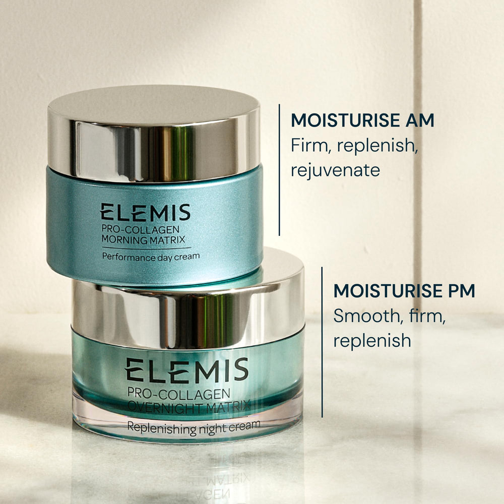 Pose nocturne avec ELEMIS Pro-Collagen Overnight Matrix sur le visage