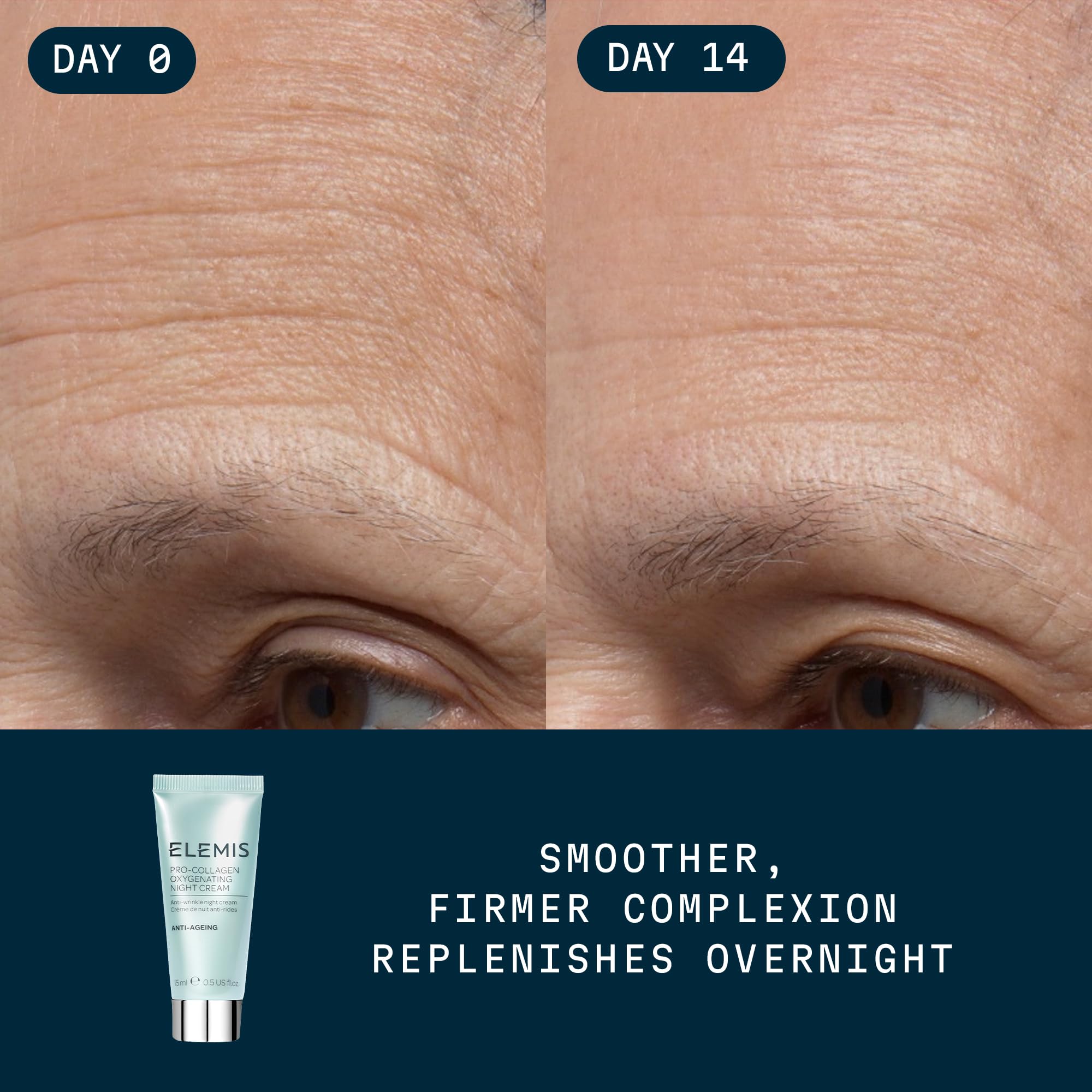 Texture riche de la crème nuit ELEMIS Pro-Collagen enveloppante.