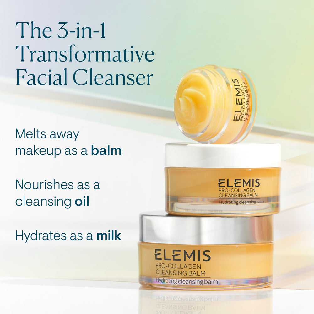 Application du baume ELEMIS sur le visage pour nettoyer en douceur.