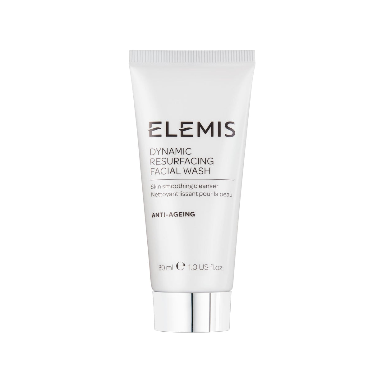 ELEMIS Dynamic Resurfacing Facial Wash, tube 30 ml prêt pour voyage et nettoyage en douceur.