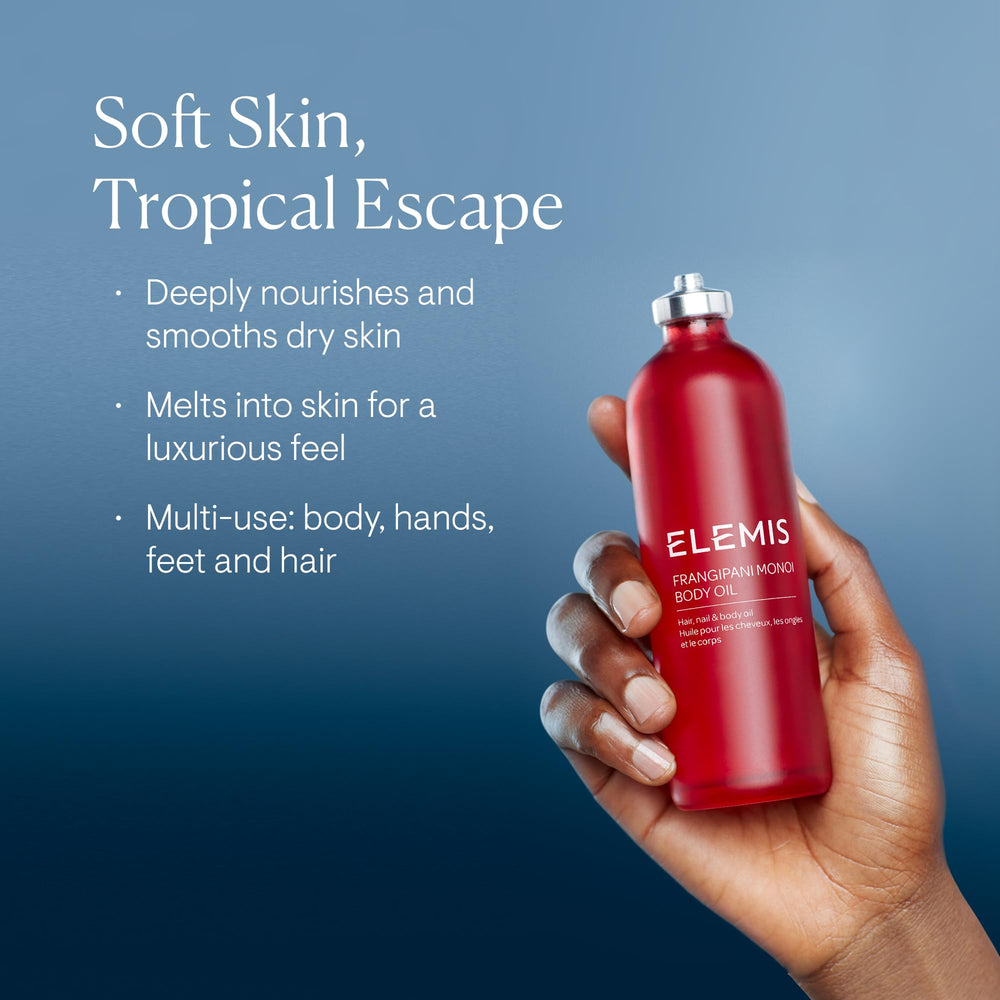 Texture riche qui s'applique facilement sur la peau avec ELEMIS Frangipani Monoi.
