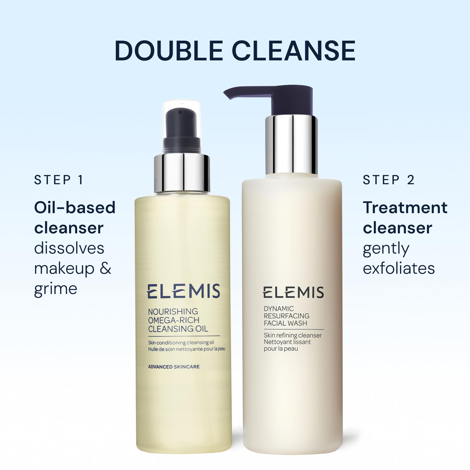ELEMIS Huile Nettoyante Nourrissante — peau plus douce et satinée après usage.