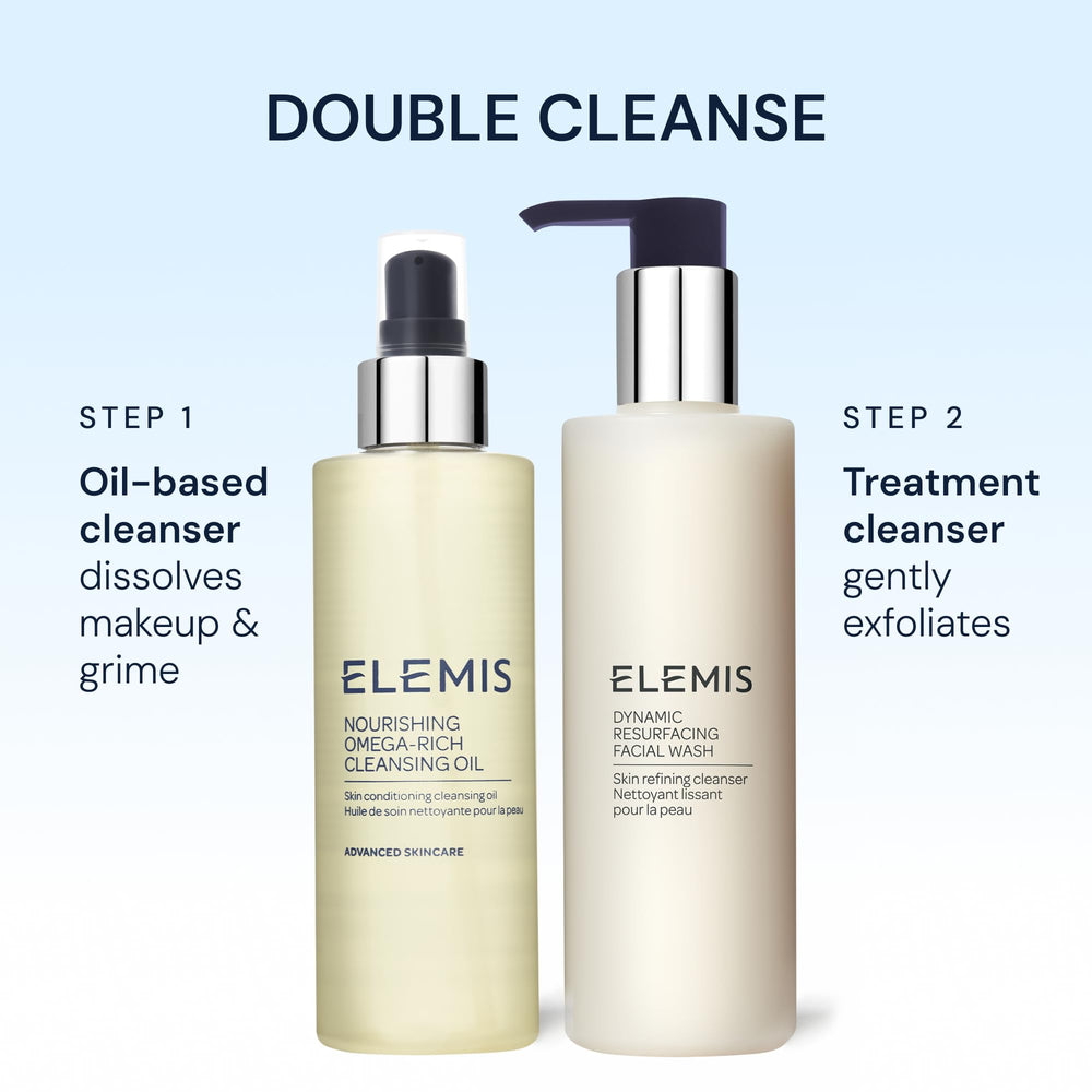 ELEMIS Huile Nettoyante Nourrissante — peau plus douce et satinée après usage.