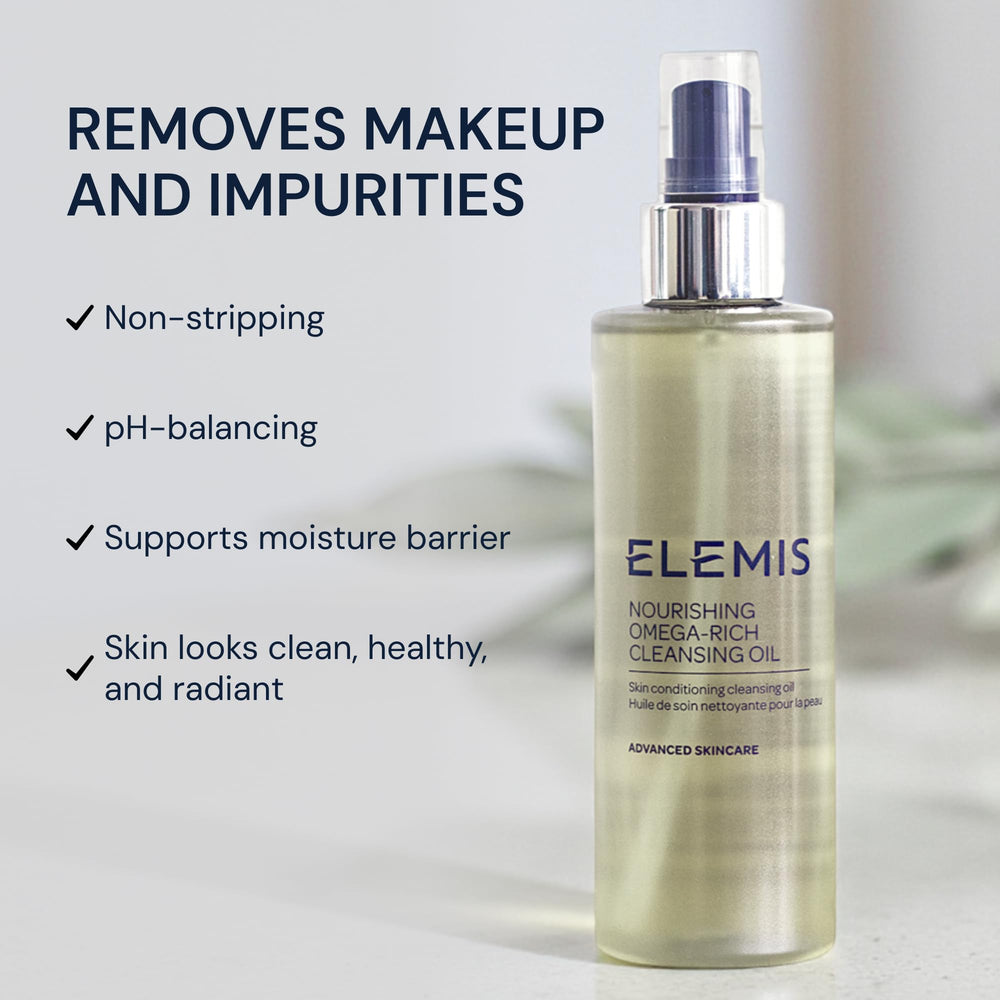 ELEMIS Huile Nettoyante Nourrissante — application visage pour une peau confortable.