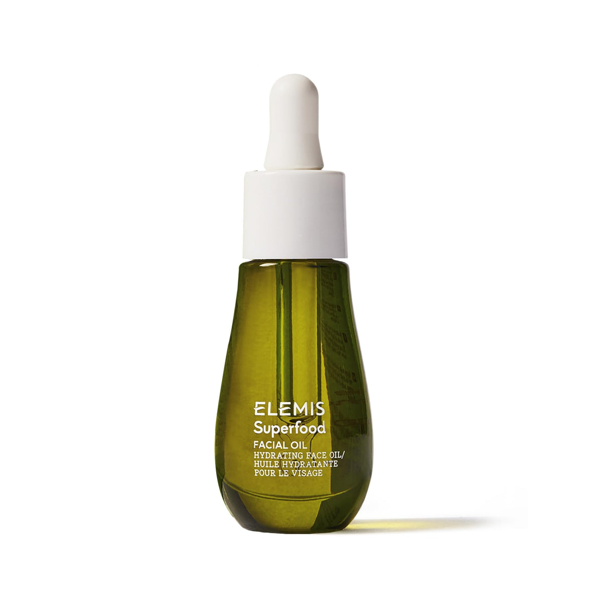 L'huile ELEMIS Superfood dans la bouteille nourrit et hydrate, révélant un teint lumineux.