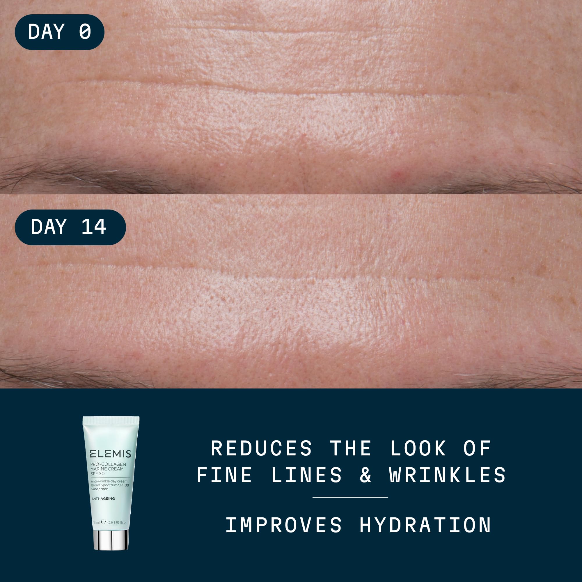 Texture gel-creme d’ELEMIS Pro-Collagen Marine Cream SPF 30 en détail.
