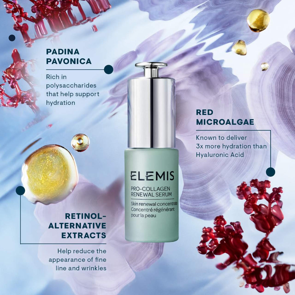 Ridules attenuées grâce au Sérum ELEMIS Pro-Collagen Renewal.