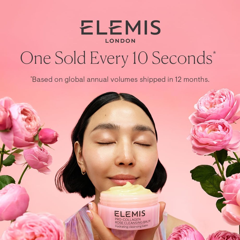 Elemis Pro-Collagen Rose Cleansing Balm et lingette humide, nettoyage des maquillages résistants à l'eau