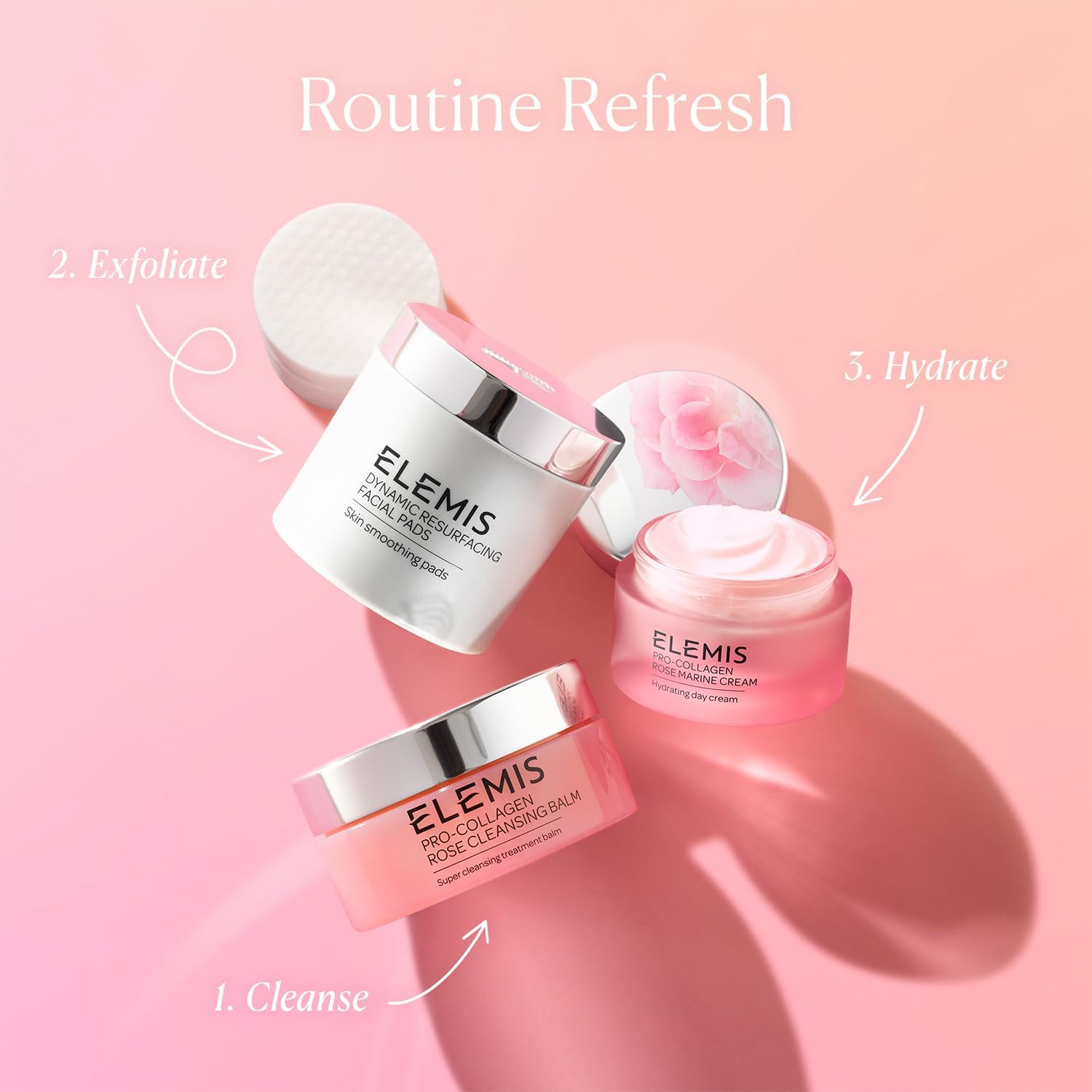 Zoom sur Padina Pavonica et Rose Hydrolat dans ELEMIS Pro-Collagen Rose Marine Cream.