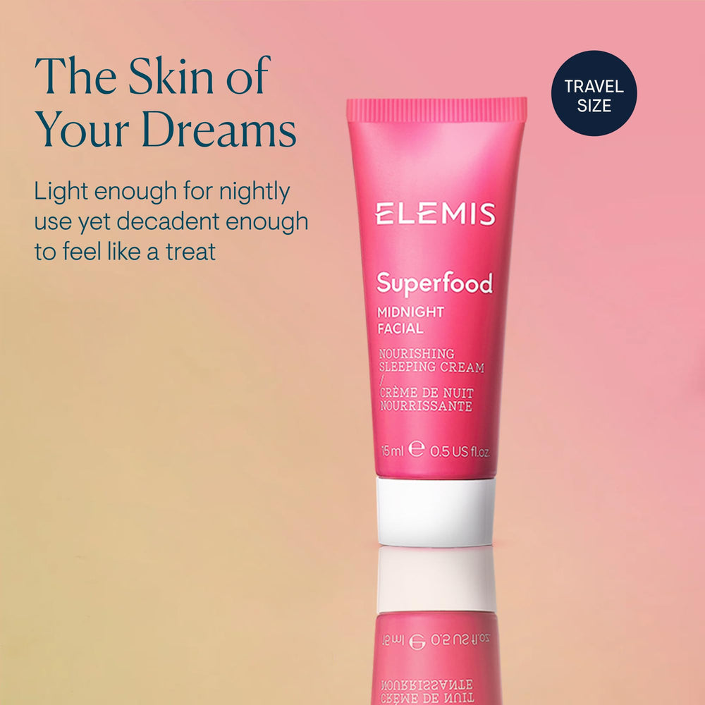 Texture crème ELEMIS Superaliment Minuit, révèle peau douce au matin.