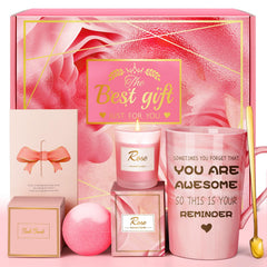 Coffret bien-être Eletorot rose, cadeau élégant pour spa à domicile.