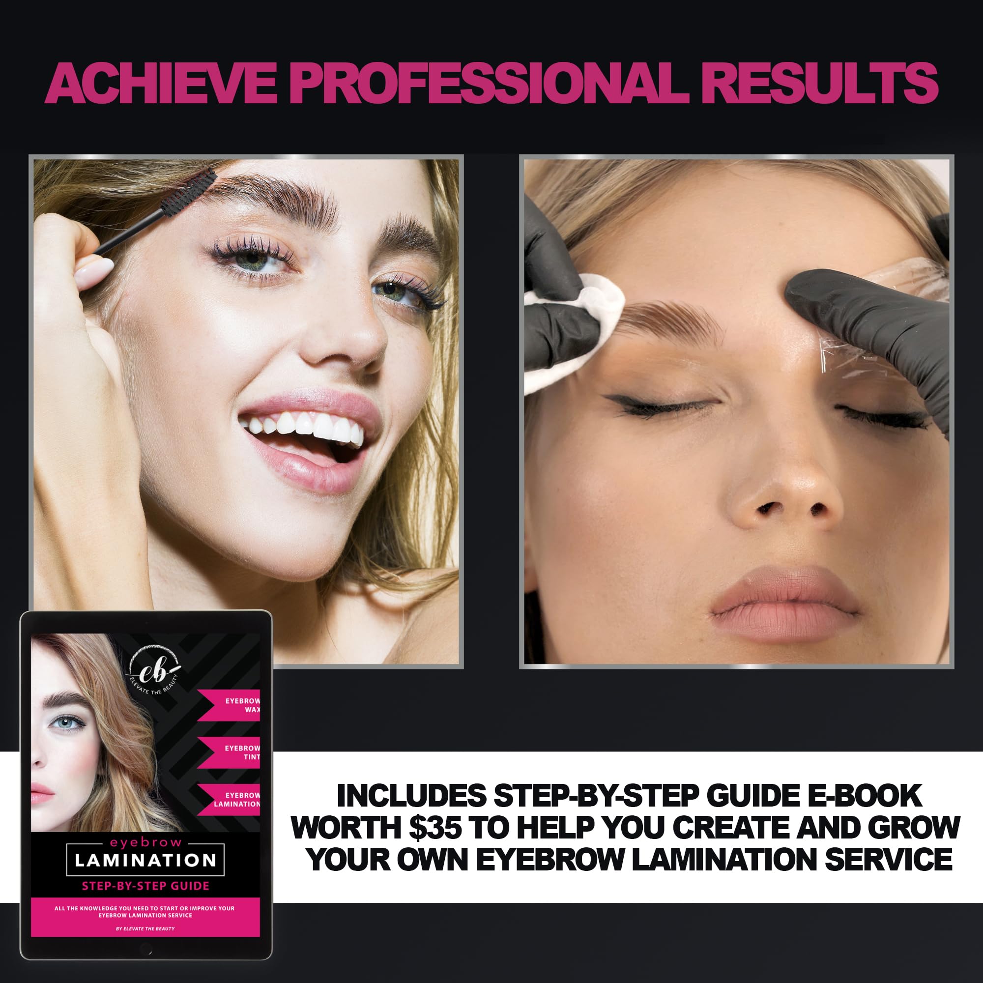 Elevate The Beauty sourcils finis: effet naturel après lamination.