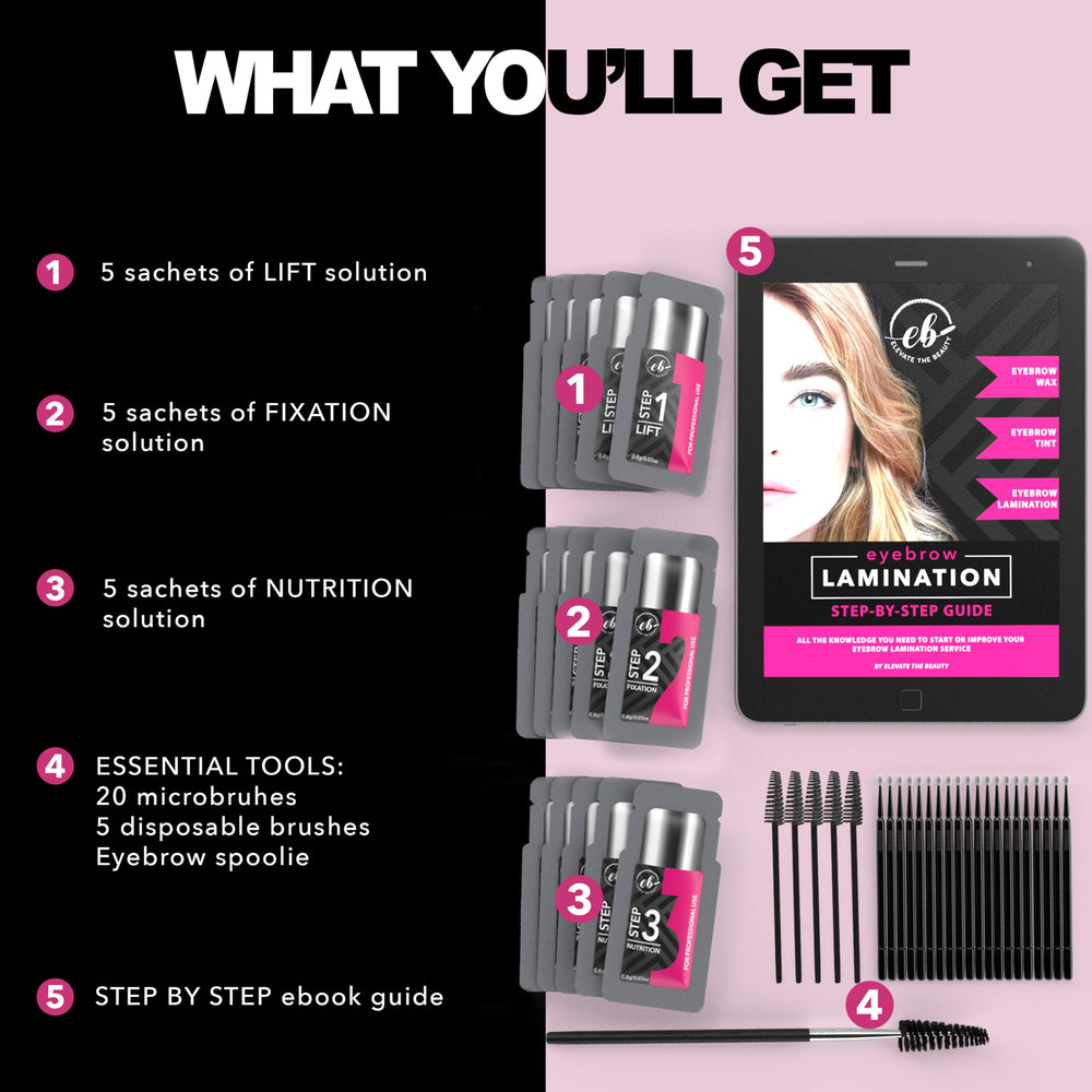 Elevate The Beauty formation professionnelle: apprentissage de la lamination des sourcils.