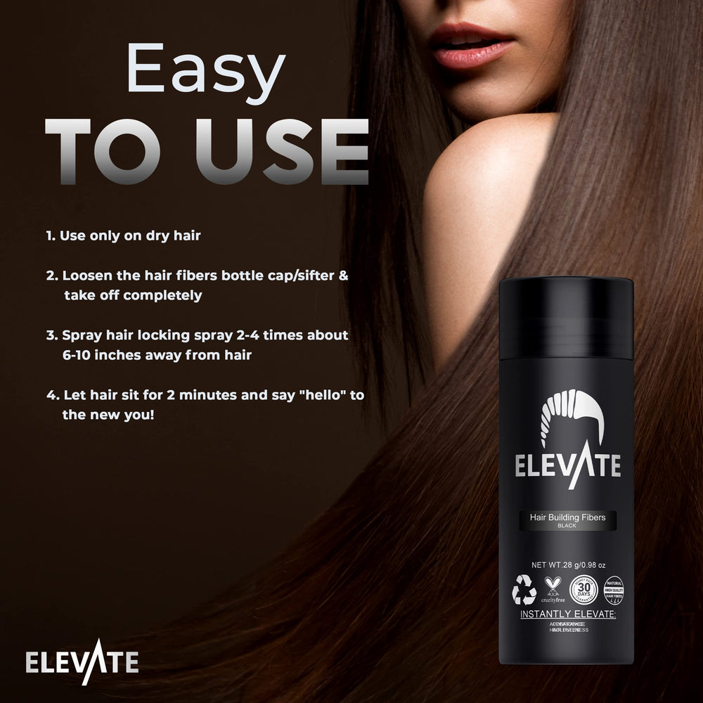 Elevate Hair Fibers fibres de kératine naturelle pour un rendu réaliste
