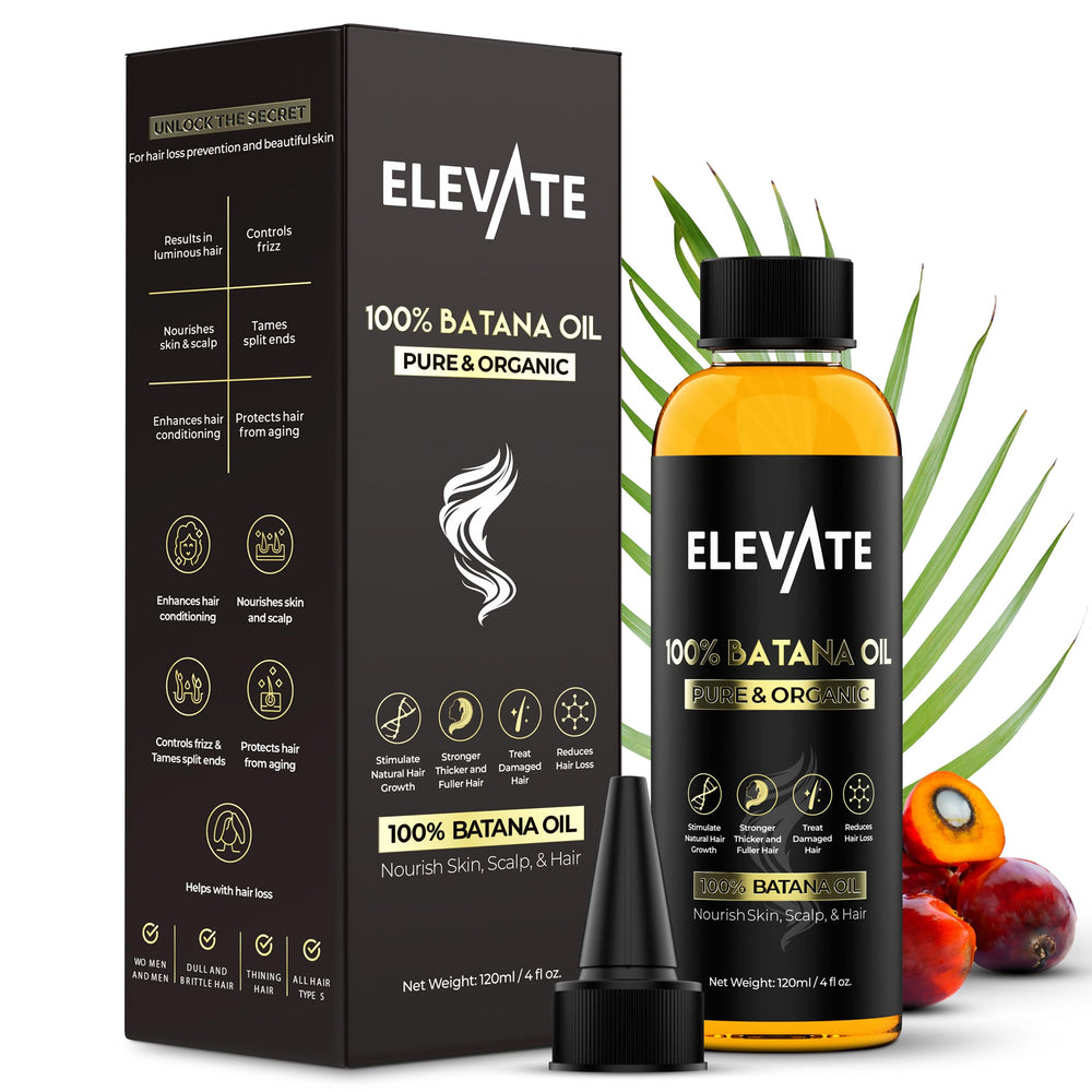 Elevate Batana après-shampooing, brillance naturelle et douceur.