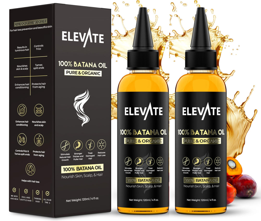 Elevate Batana, huile naturelle visible sur les longueurs pour brillance.