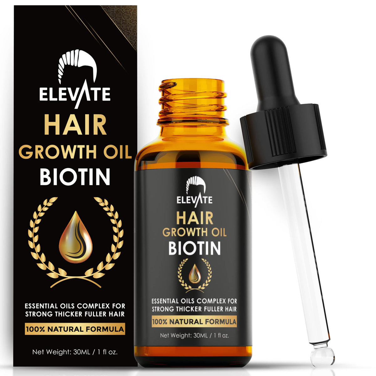 Elevate Huile Croissance Cheveux – flacon visible, routine simple et efficace.