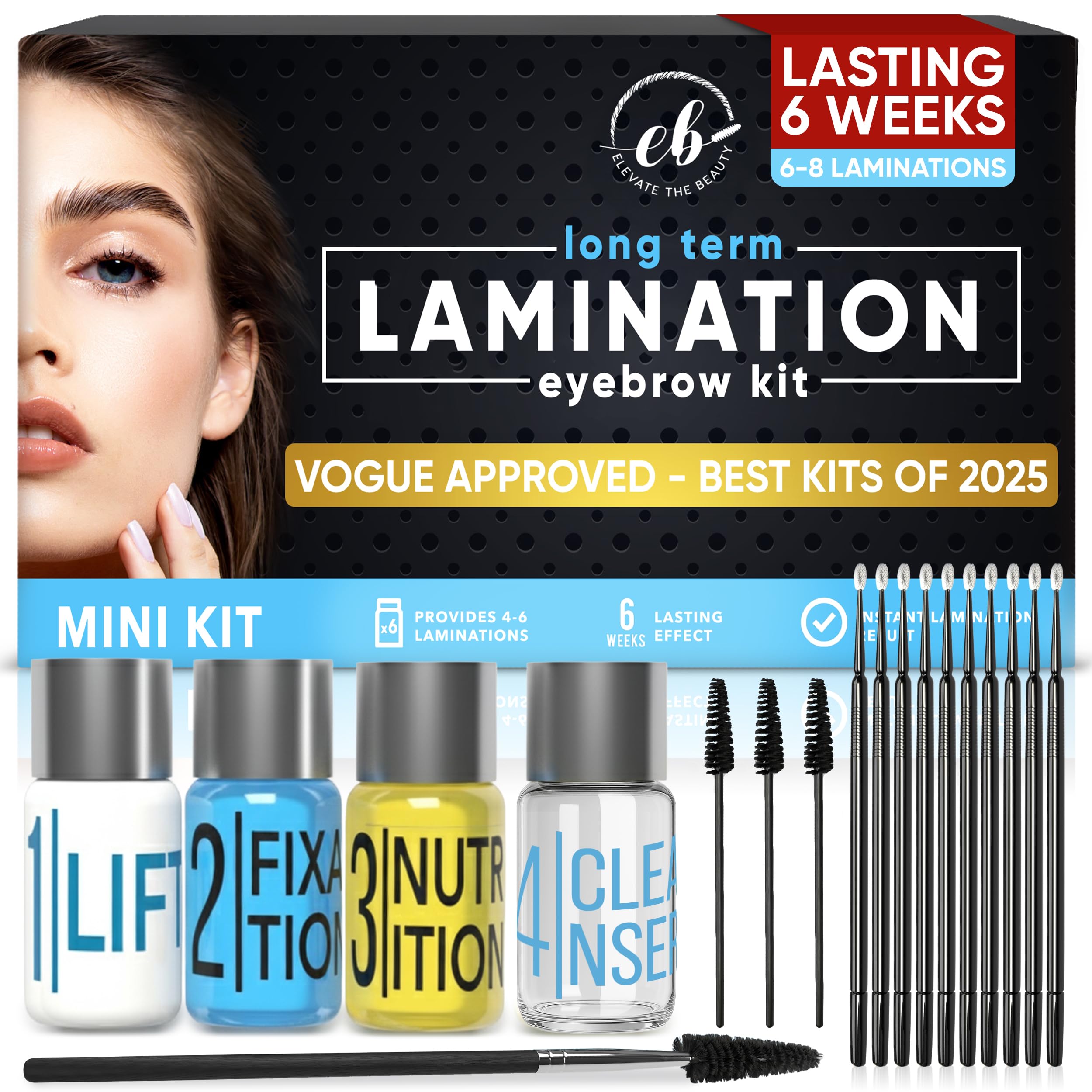 Elevate The Beauty Brow Lamination Kit : emballage prêt à offrir pour routine pratique.
