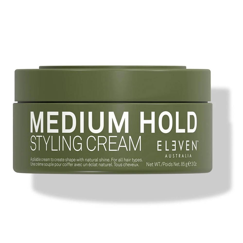 ELEVEN AUSTRALIA: crème coiffante moyenne sur flacon, tenue flexible.