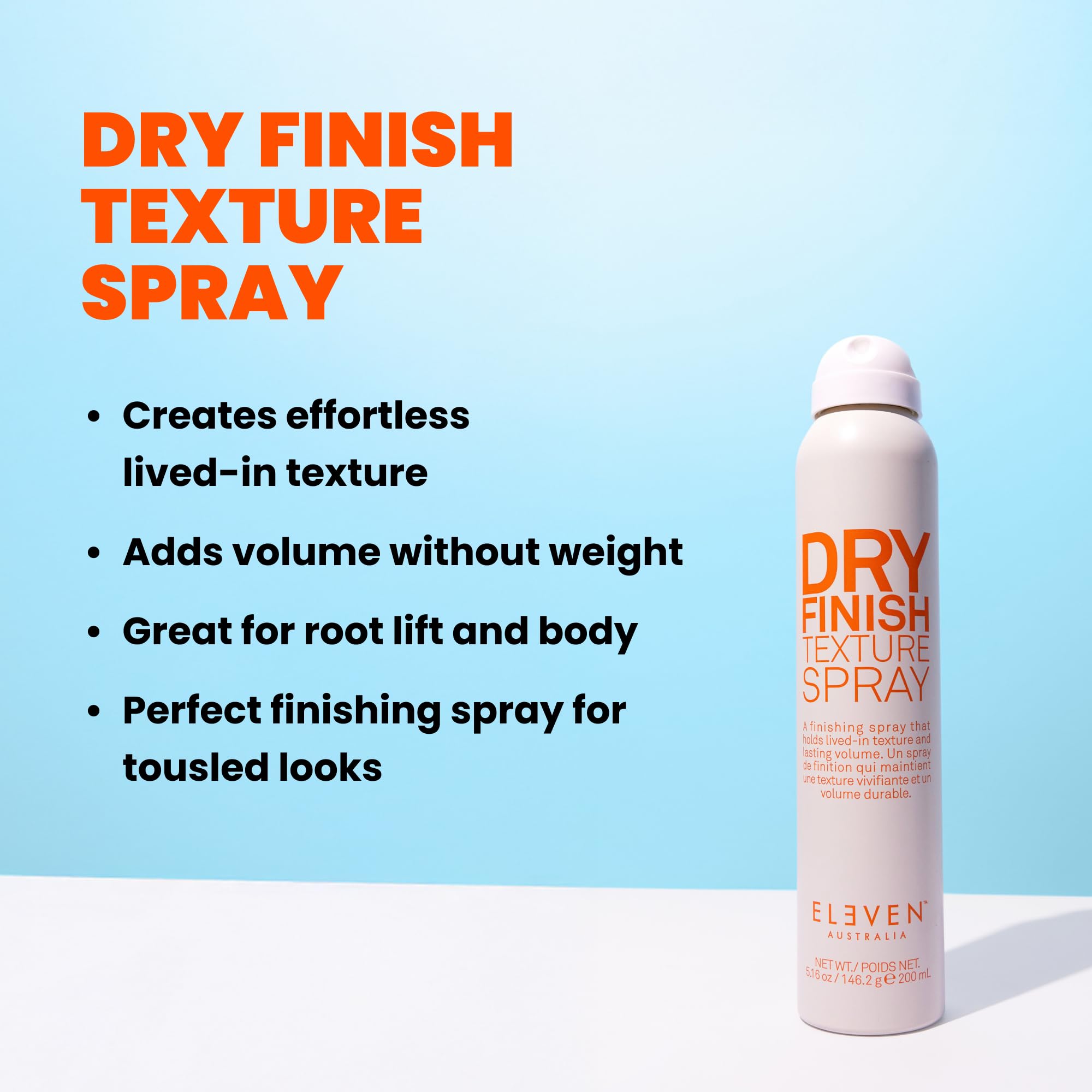 ELEVEN AUSTRALIA Aérosol – finition sèche légère pour mouvement et texture.