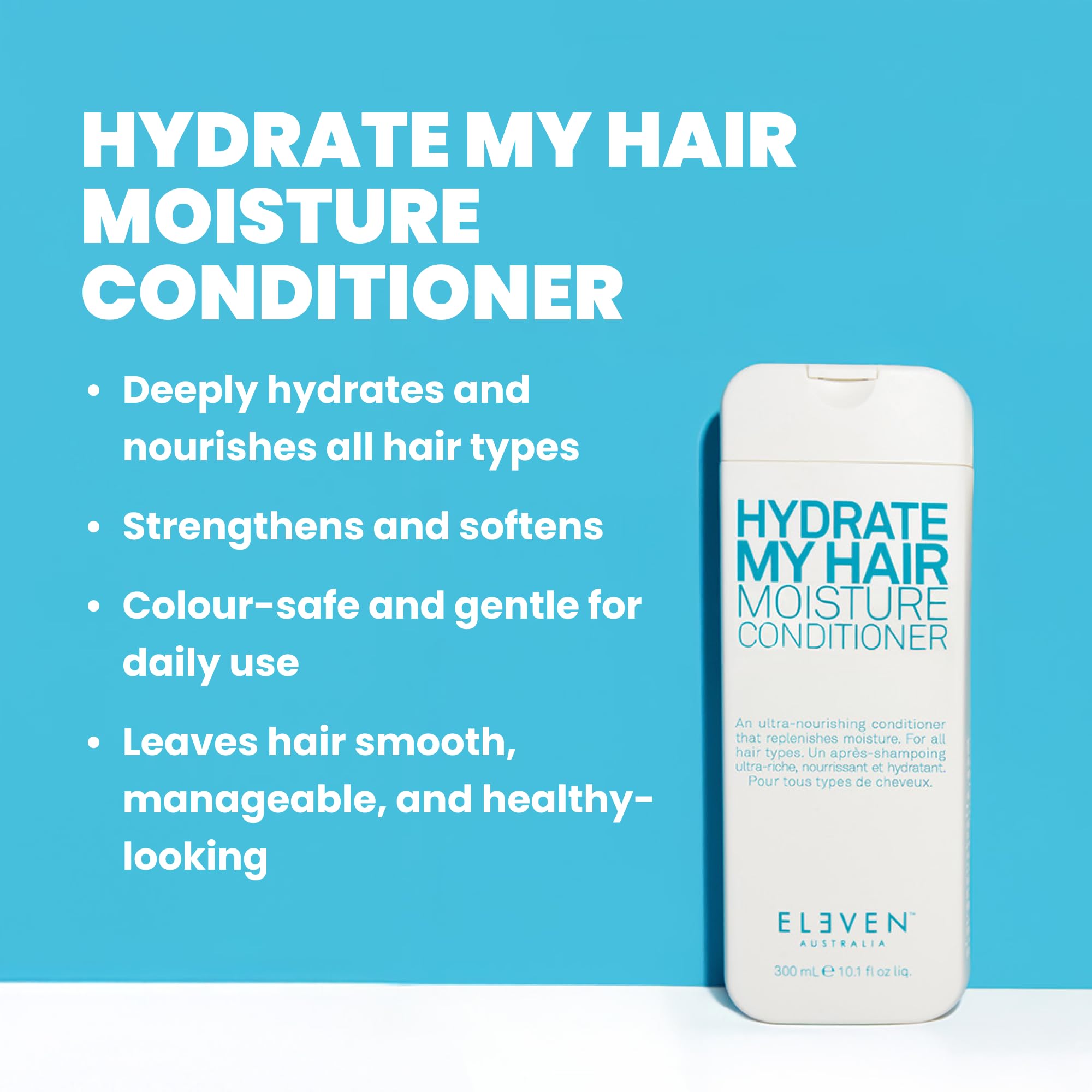 ELEVEN AUSTRALIA Hydrate My Hair, application-pompe, distribution facile et contrôlée.